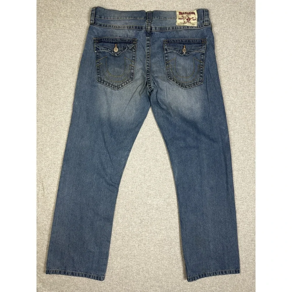True Religion Ricky Jeans Mens 40 Straight Leg Made USA Originals Classic Denim